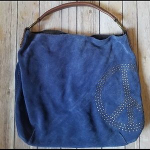 Lucky Brand Blue Suede Hobo LIKE NEW!